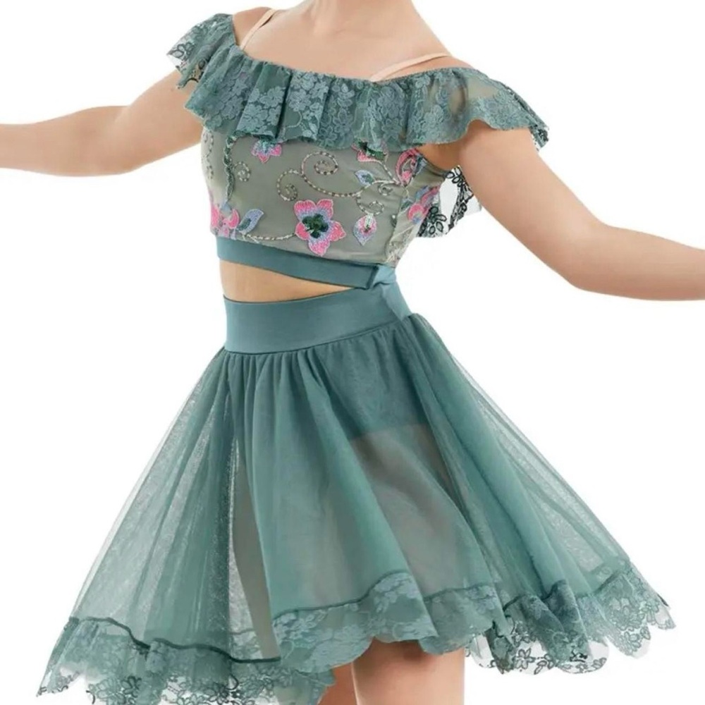 NWOT Weissman 11027 ‘When We Were Young’ Lyrical Lace Dance Costume, Var. Sizes.